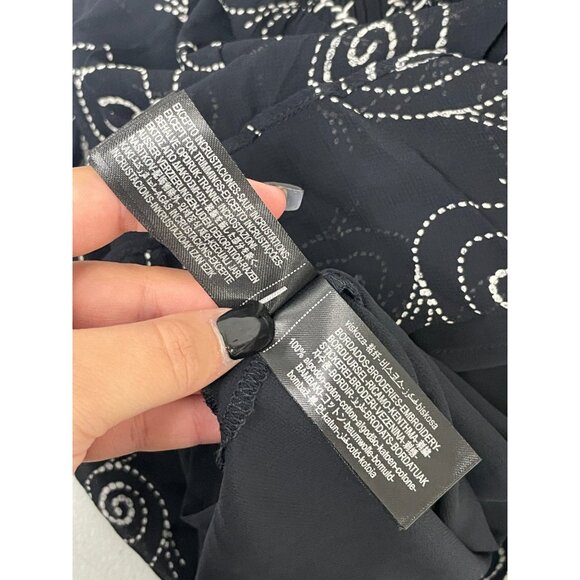 Zara Womens Midi Dress Size XS Long Sleeve Black Beaded Printed 7521/246 NWT - Picture 15 of 16